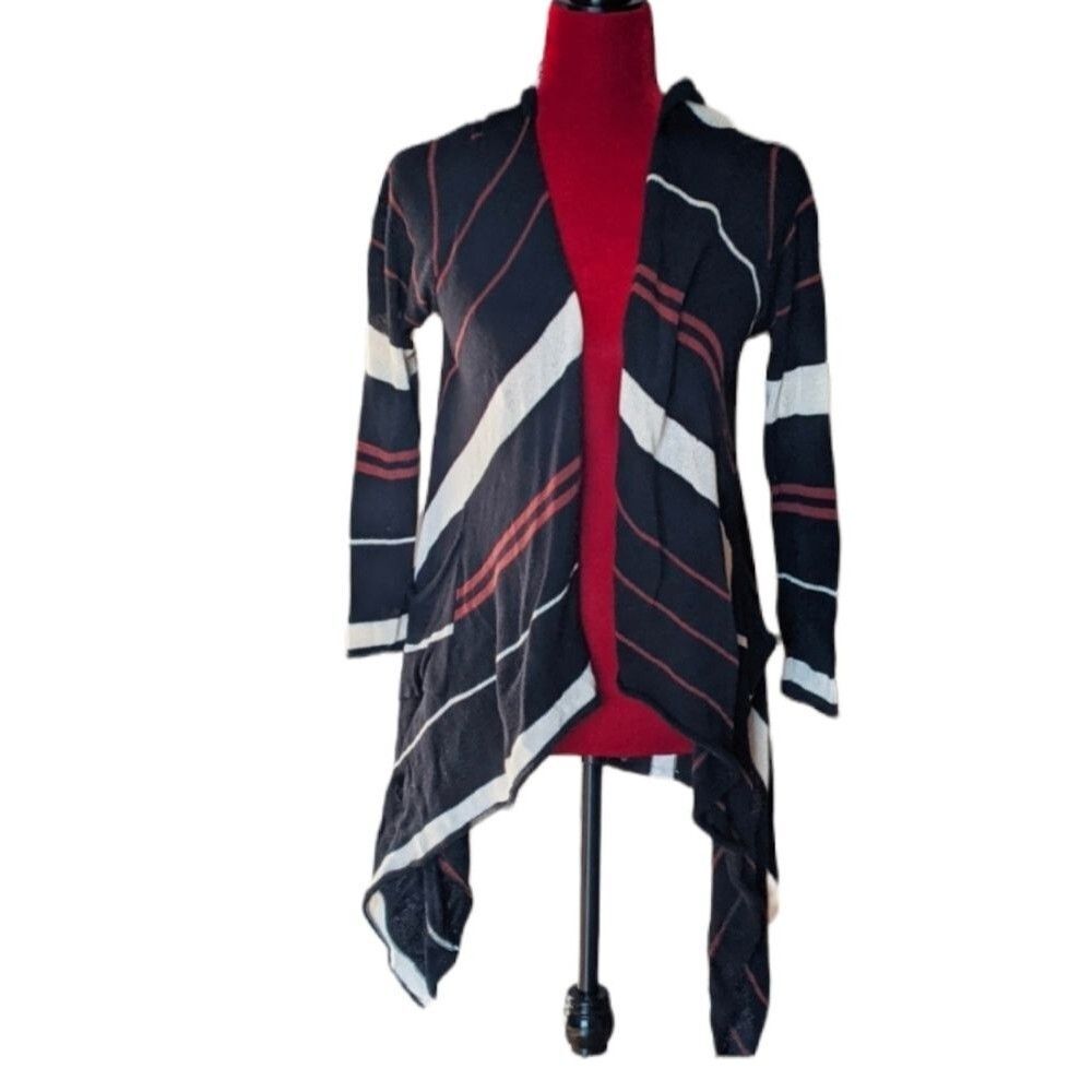 Charlotte Russe Navy Striped Long Cardigan Size Small